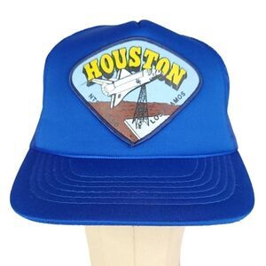NASA Houston Space Shuttle Trucker Hat Vintage 90s Snapback Hat One Size NEW